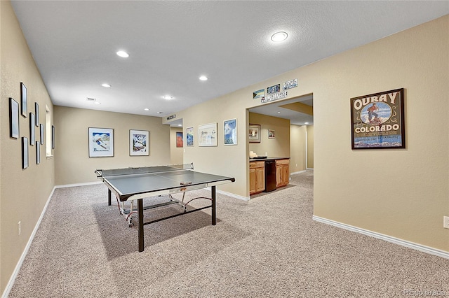 14878 E Aberdeen Ave, Centennial, CO 80016 - game room with light carpet, baseboards, and recessed lighting