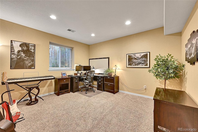 14878 E Aberdeen Ave, Centennial, CO 80016 - carpeted home office with baseboards and recessed lighting