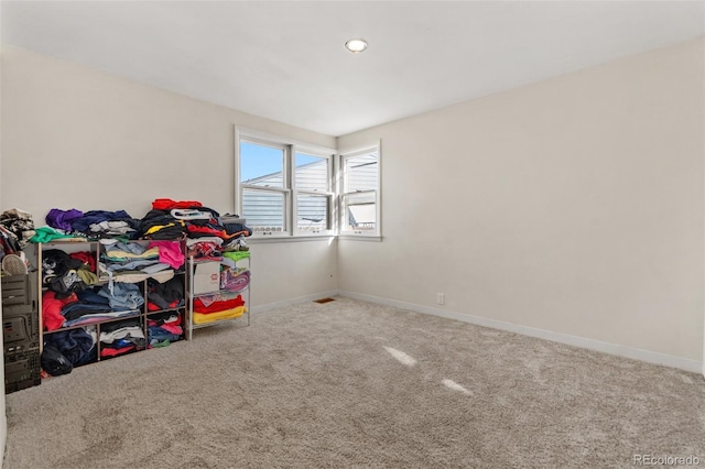 interior space featuring carpet floors