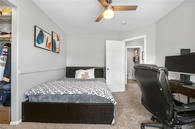 15353 E 98th Pl, Commerce City, CO 80022 - carpeted bedroom with an office area, a ceiling fan, and a walk in closet