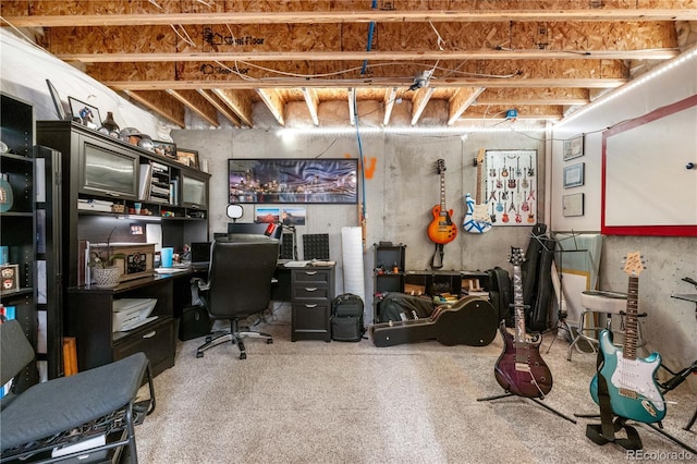 15353 E 98th Pl, Commerce City, CO 80022 - below grade area with a desk and carpet flooring