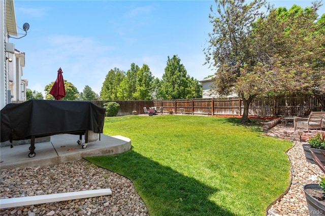 15353 E 98th Pl, Commerce City, CO 80022 - fenced backyard featuring a patio area