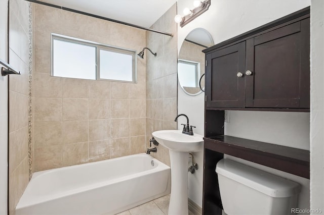 1420 S Leyden St, Denver, CO 80224 - full bathroom featuring toilet, bathing tub / shower combination, and tile patterned flooring
