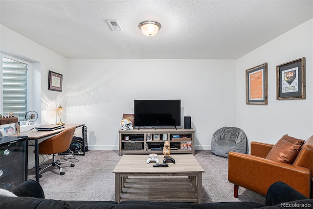 20000 E 40th Ave Unit 4, Denver, CO 80249 - carpeted living area with an office area, a textured ceiling, and baseboards