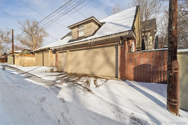 view of snow covered exterior