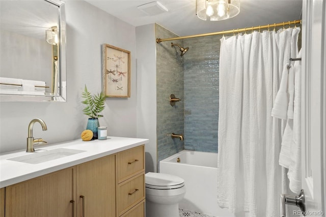 8140 S Storm King Peak, Littleton, CO 80127 - bathroom featuring toilet, vanity, and shower / tub combo