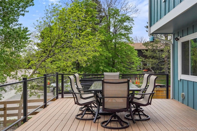8140 S Storm King Peak, Littleton, CO 80127 - wooden deck with outdoor dining space