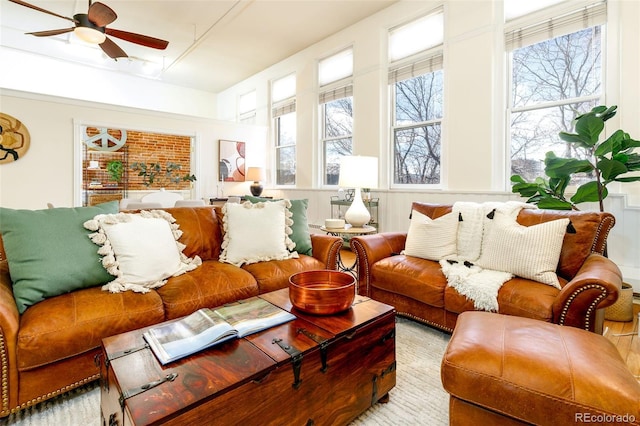 1140 Columbine St Unit 302, Denver, CO 80206 - living area featuring ceiling fan