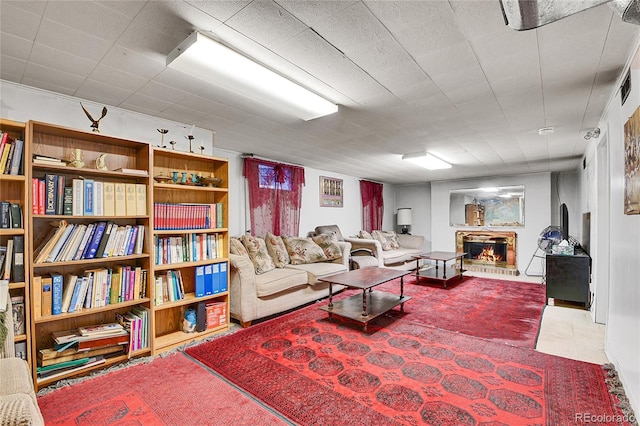4705 Upham St, Wheat Ridge, CO 80033 - carpeted living room featuring a fireplace