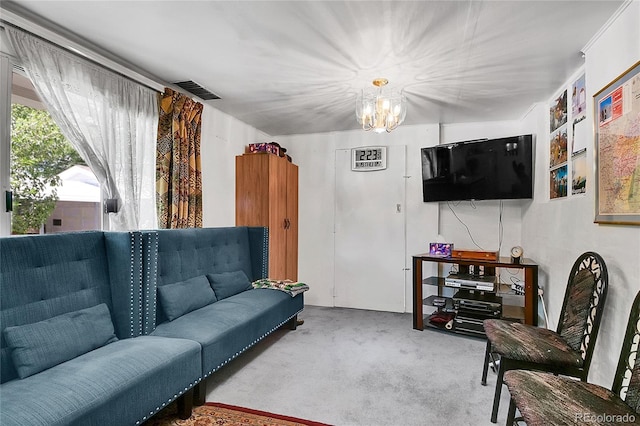4705 Upham St, Wheat Ridge, CO 80033 - living area featuring a chandelier and carpet flooring