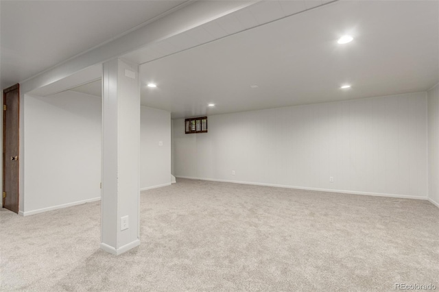 5890 W Quarles Dr, Littleton, CO 80128 - finished below grade area featuring carpet flooring, recessed lighting, and baseboards