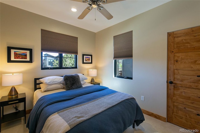 467 E Arkansas St, Buena Vista, CO 81211 - carpeted bedroom with baseboards, ceiling fan, and recessed lighting