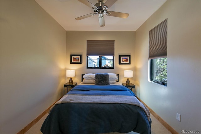 467 E Arkansas St, Buena Vista, CO 81211 - bedroom with carpet, baseboards, and a ceiling fan
