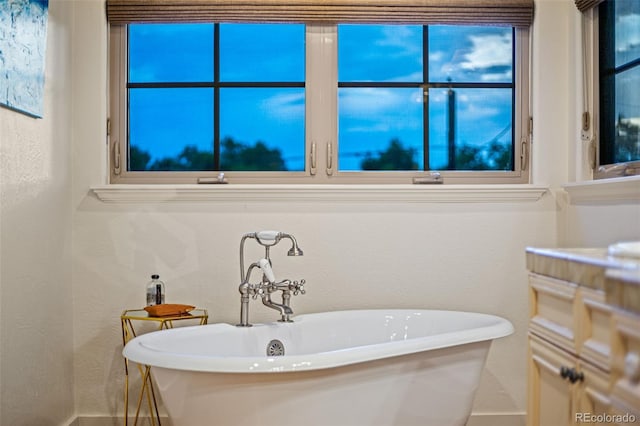 bathroom featuring a washtub