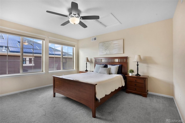 4875 S Catawba St, Aurora, CO 80016 - bedroom featuring carpet, attic access, and ceiling fan