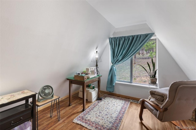 413 W Lake Dr, Divide, CO 80814 - living area featuring lofted ceiling and wood finished floors