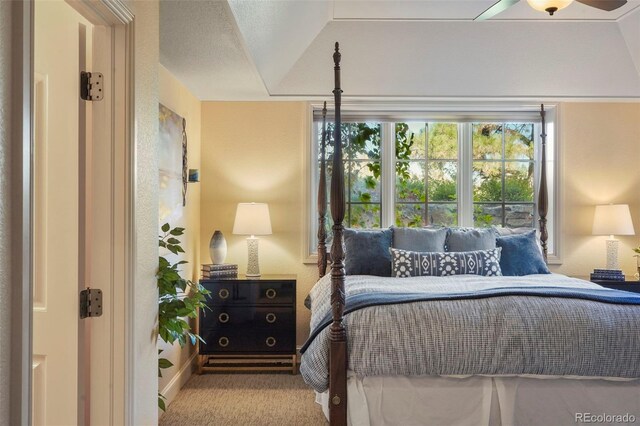 1975 Fox Mountain Pt, Colorado Springs, CO 80906 - carpeted bedroom with a textured wall