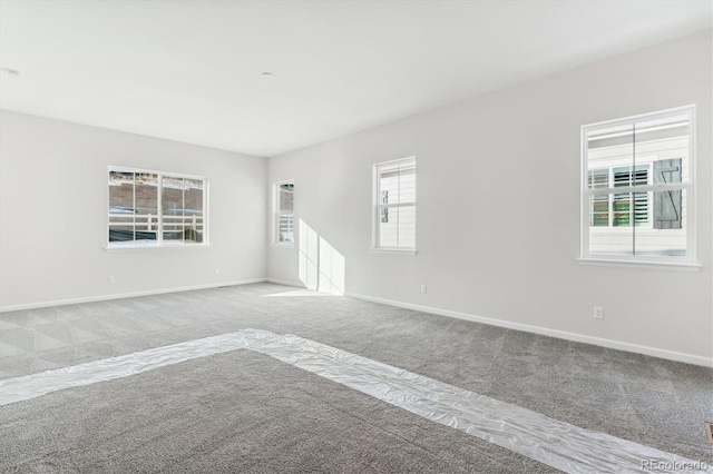 unfurnished room with carpet flooring and a healthy amount of sunlight