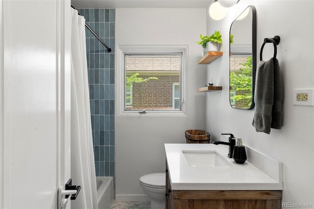 1265 S Elizabeth St, Denver, CO 80210 - full bathroom featuring vanity, healthy amount of natural light, and shower / tub combo