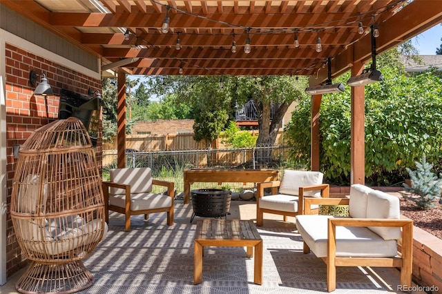 1265 S Elizabeth St, Denver, CO 80210 - view of patio featuring outdoor lounge area and a pergola