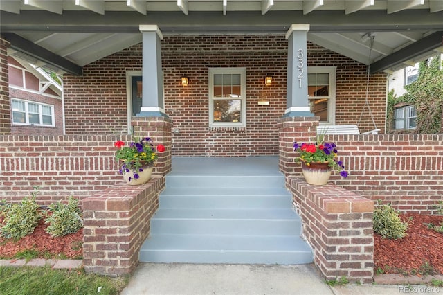 exterior space featuring covered porch