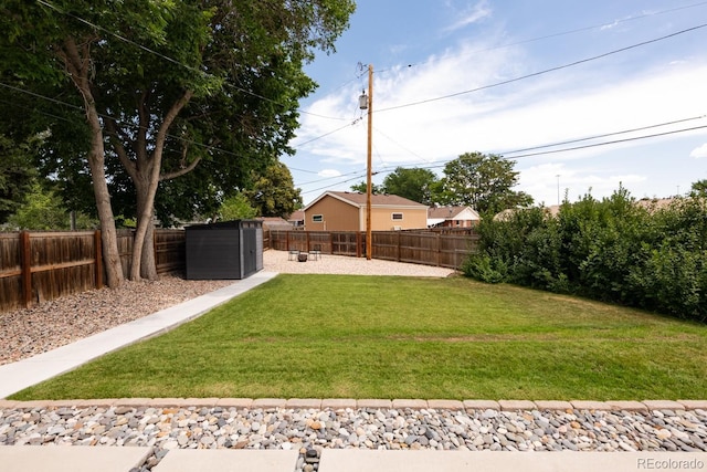 7820 Grove St, Westminster, CO 80030 - fenced backyard featuring a storage unit