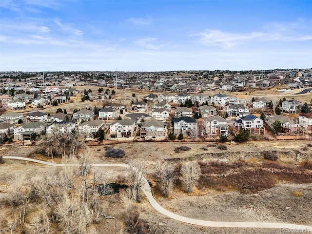 aerial view with a residential view