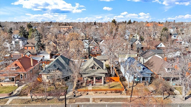 aerial view with a residential view