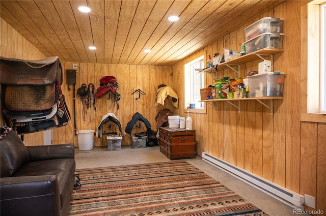 view of horse barn with a baseboard radiator