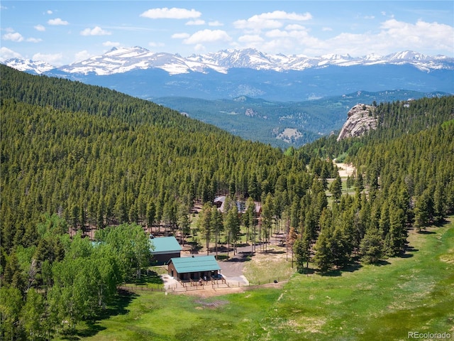 view of mountain feature featuring a view of trees