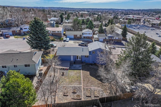 drone / aerial view with a residential view