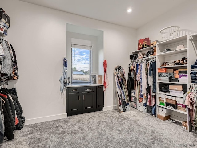 spacious closet featuring carpet