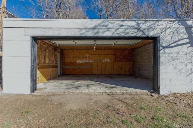 view of garage