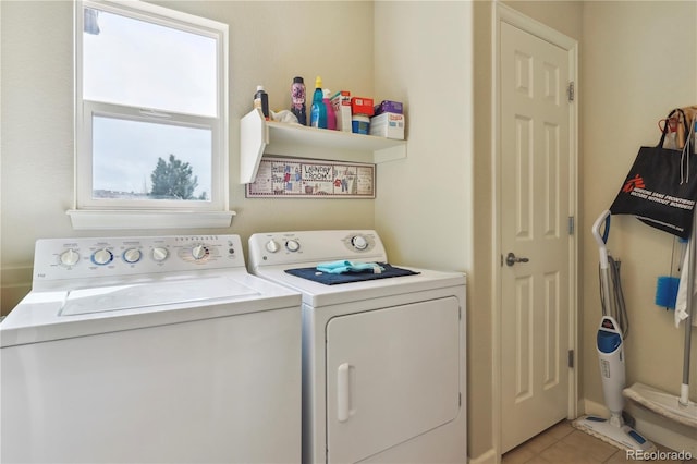 4061 Nordland Trl, Castle Rock, CO 80109 - laundry room with washing machine and clothes dryer, laundry area, and light tile patterned floors