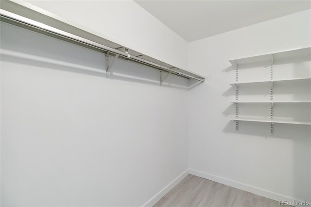 spacious closet featuring light wood-type flooring