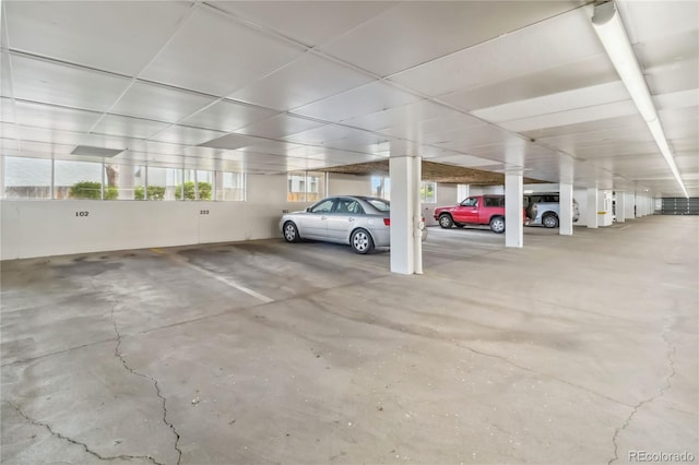 view of parking garage