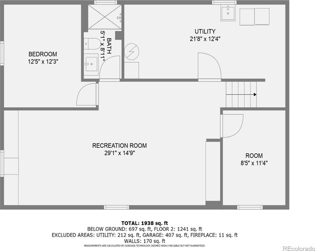 11707 W 65th Cir, Arvada, CO 80004 - floor plan / room layout