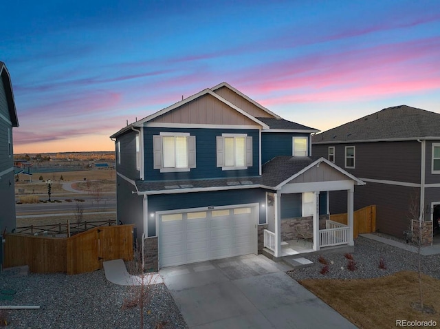 view of front facade featuring a garage