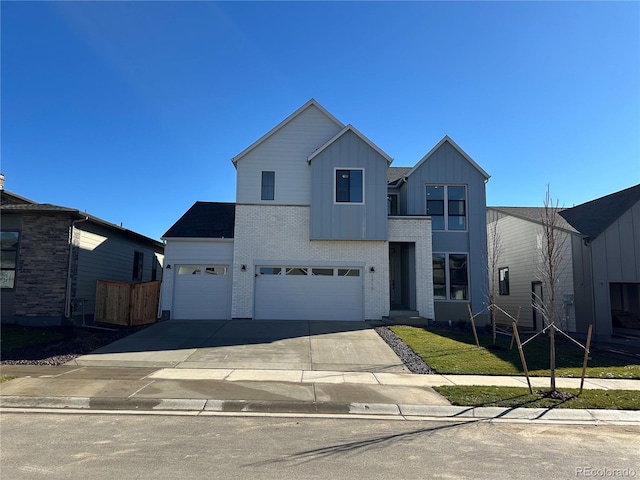 view of front of house with a garage