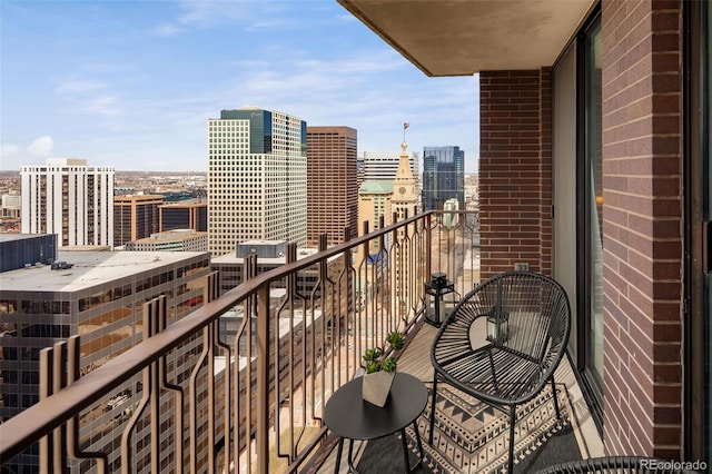 balcony with a view of city