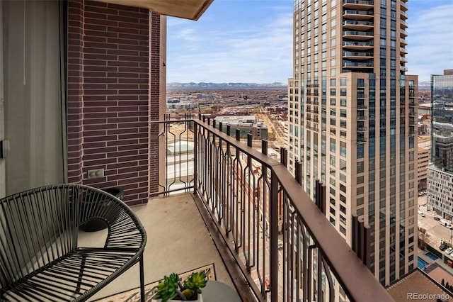 balcony with a view of city