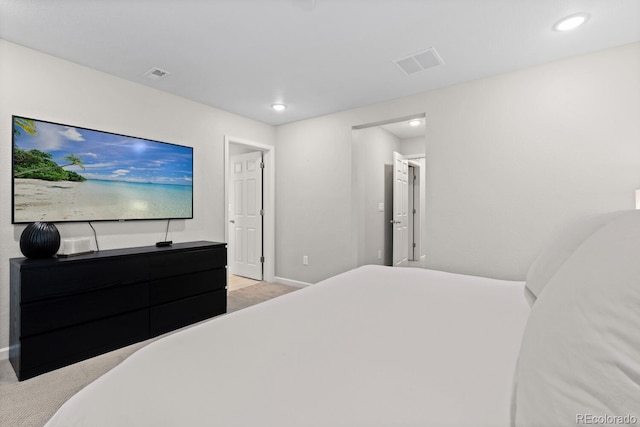 bedroom with baseboards and recessed lighting