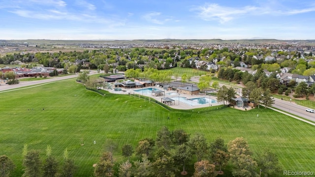 bird's eye view of a pool