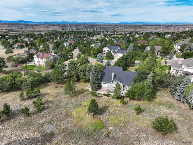 drone / aerial view with a mountain view