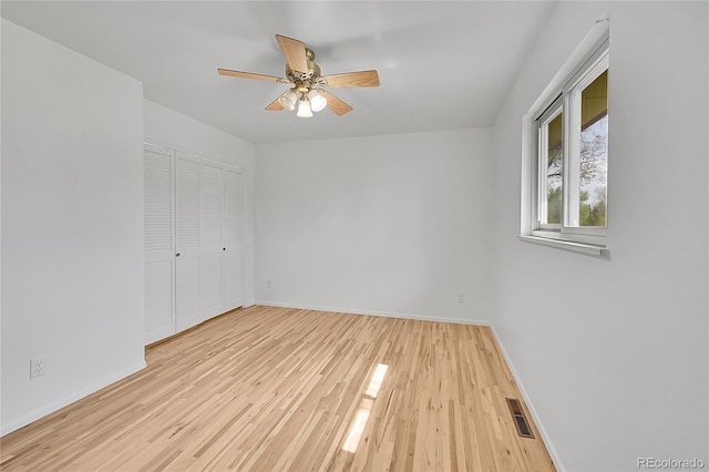 1304 De Reamer Cir, Colorado Springs, CO 80915 - empty room with baseboards, wood finished floors, and a ceiling fan