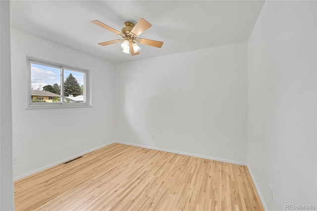1304 De Reamer Cir, Colorado Springs, CO 80915 - empty room with wood finished floors, baseboards, and a ceiling fan