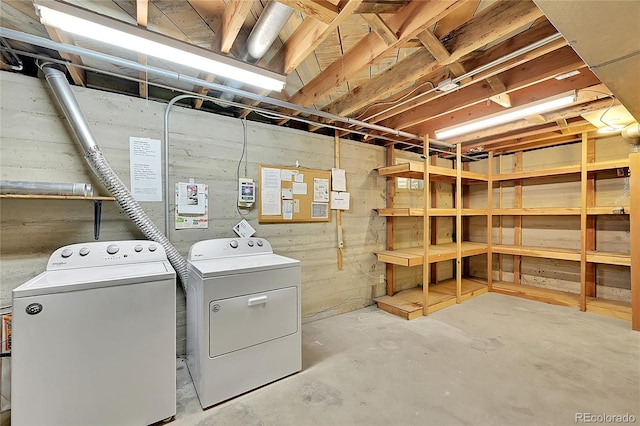 1304 De Reamer Cir, Colorado Springs, CO 80915 - unfinished below grade area with washing machine and clothes dryer
