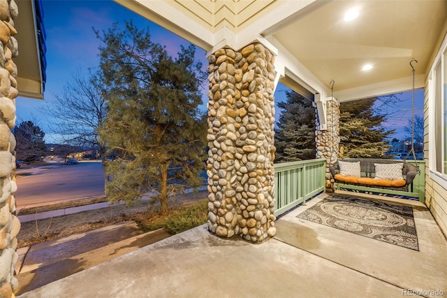 view of patio with covered porch