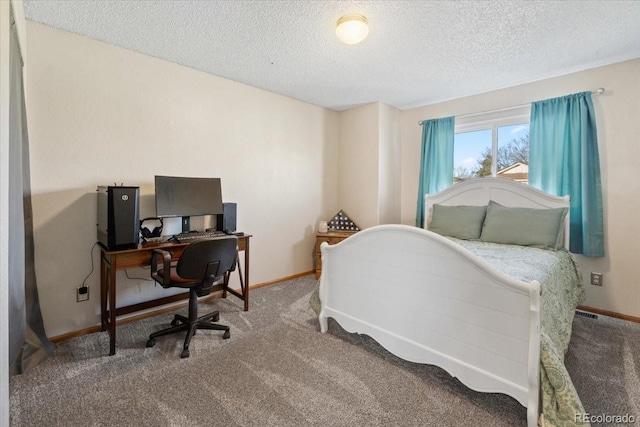 180 S Carlton St, Castle Rock, CO 80104 - bedroom featuring carpet, a textured ceiling, baseboards, and an office area