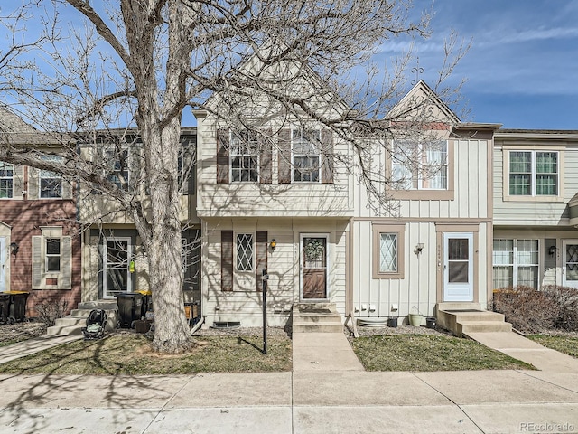 multi unit property featuring board and batten siding